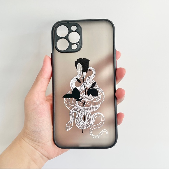 iPhone 12 Pro Case with Rose Snake Print - Picture 3 of 3